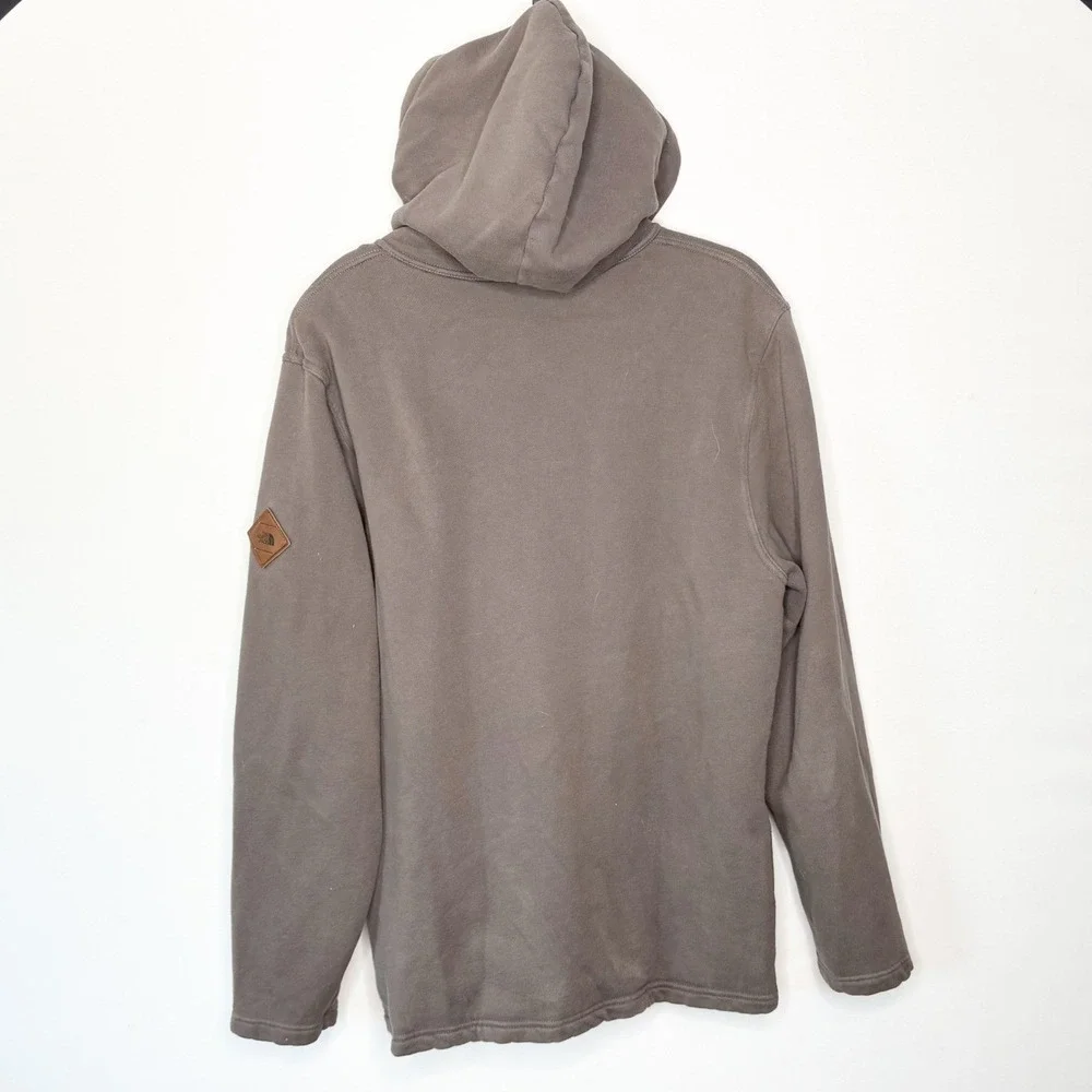 The North Face Mens Large Gray Full Zip Fleece Lined Hoodie Jacket Utility Field